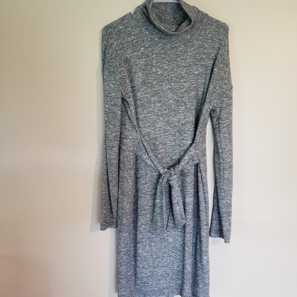 Anthropologie Building 13 Ribbed Knit Tie Waist Sweater Dress